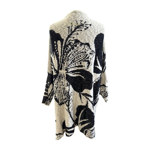 Desigual Womens Sz M Floral Open Front Mykonos Cardigan With Gold Sequin Accents - Picture 8 of 15